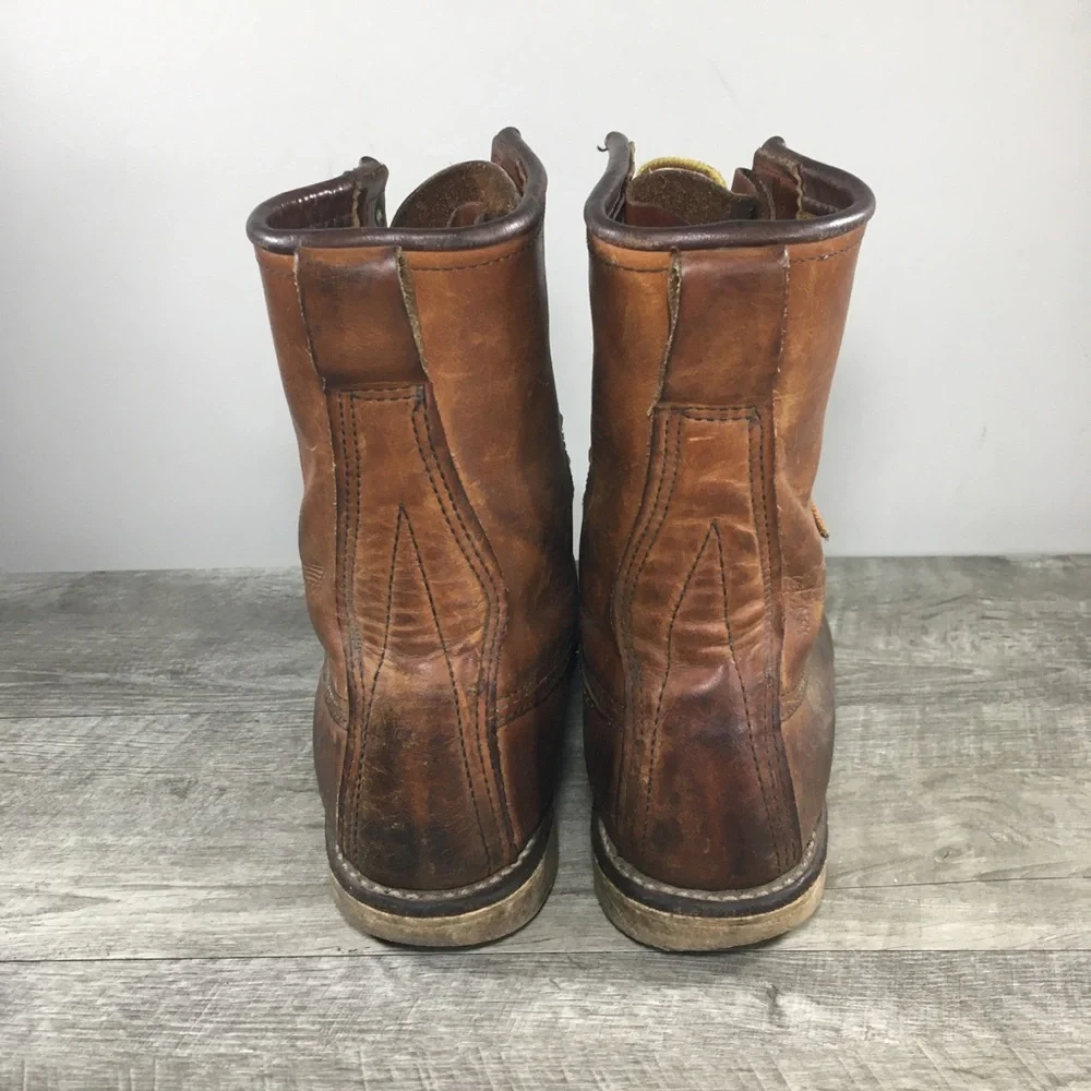 Classic Red Wing Heritage 877 8-Inch Moc Toe Leather Work Mens Boots Size 8 D